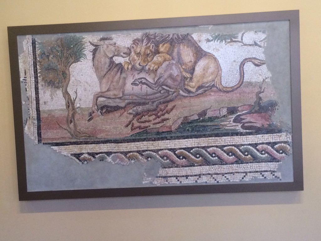 Lion mosaic at Getty Villa