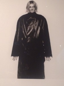 I only took one shot from the exhibit because this really surprised me: Kurt Cobain in vampiric Gaultier menswear.