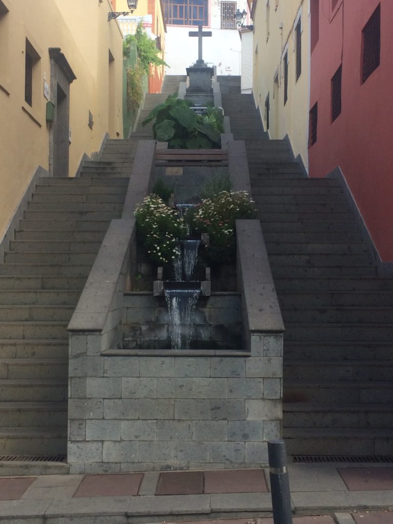 Fountain stairs at Teror