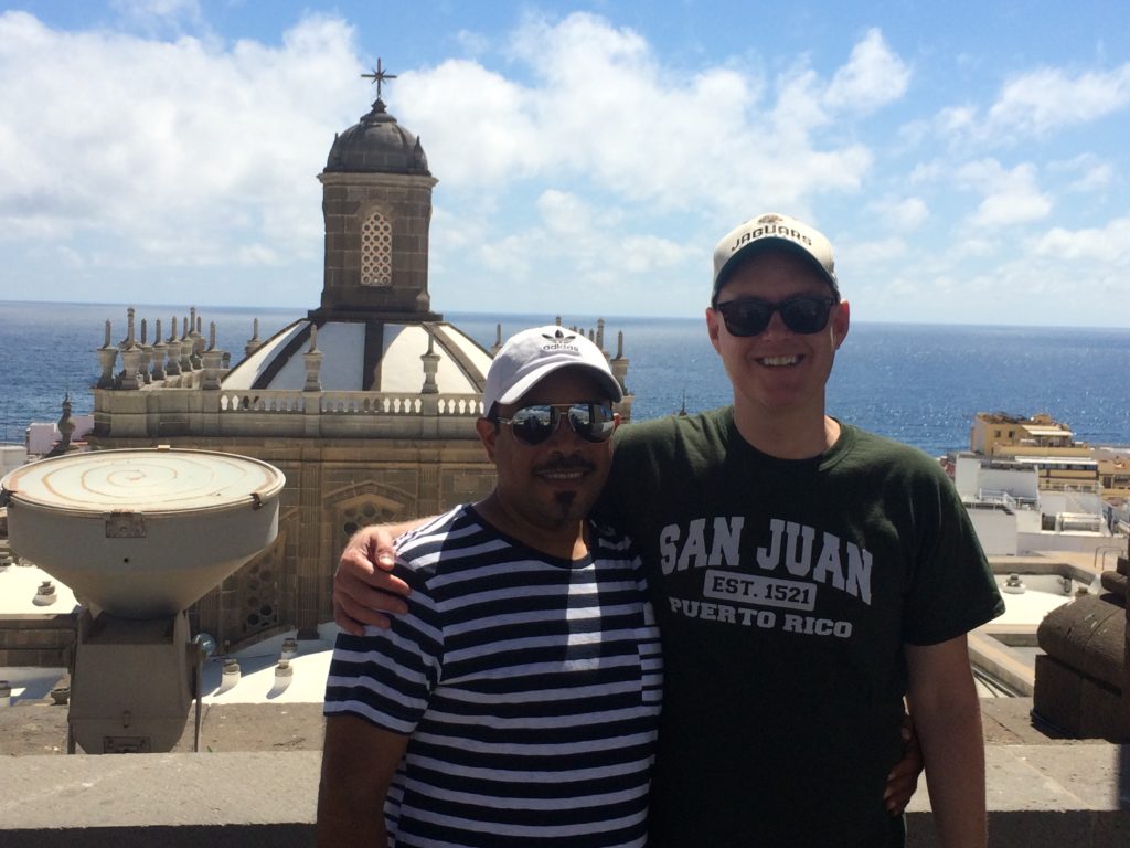 Me and my husband at Catedral de Santa Ana