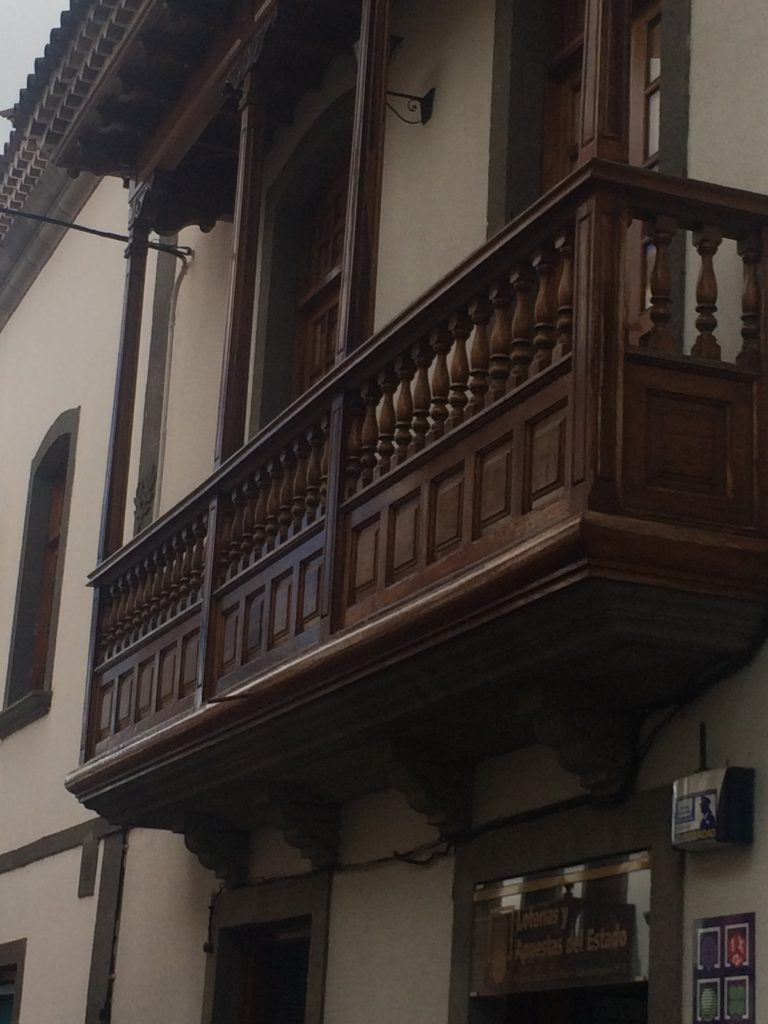 Wood balcony at Teror
